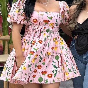 Agua Bendita Pink Floral Dress